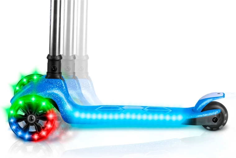 Roți cu LED și platformă iluminată