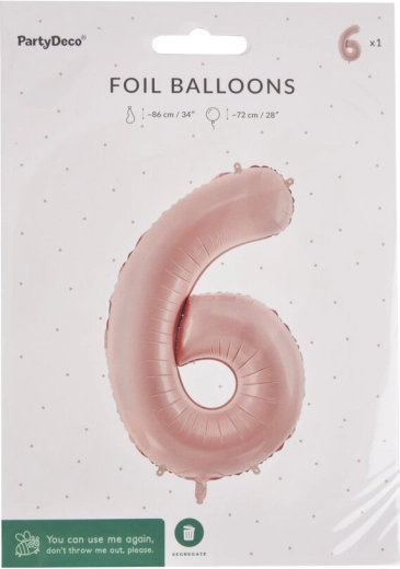 Balon din folie cifra 6 bej 72 cm