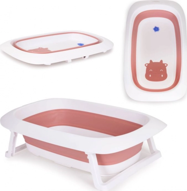 Cădiță pliabilă pentru copii cu scurgere Ecotoys – Roz