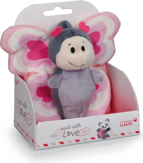 Fluturaș de pluș NICI Love în cutie cadou 10 cm