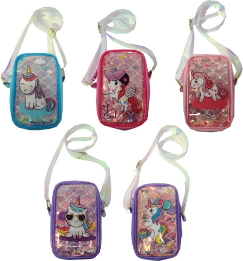 Geantă crossbody pentru copii cu unicorn și decorațiuni vârtej