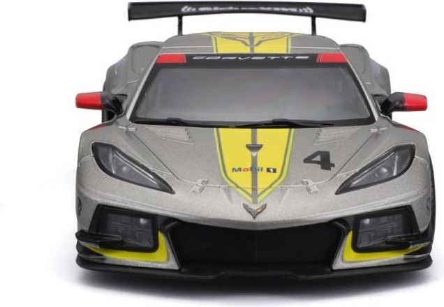 model auto metalic 1:24 BBURAGO Corvette C8.R 2020 de curse galben