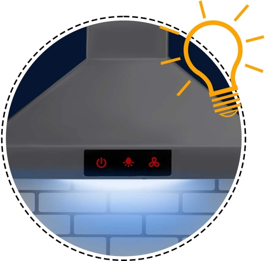 Hota iluminată cu panou de control