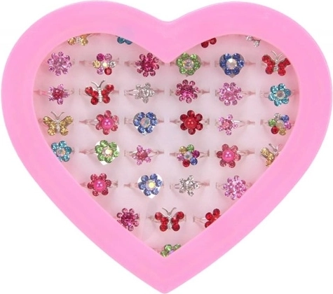 Inele metalice cu motiv floral - 1 bucată