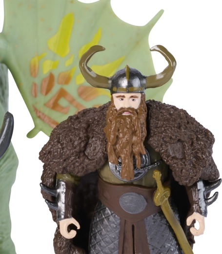 Vikingul Stoick pregătit de șa