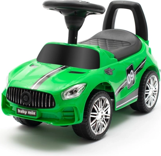 Mașinuță de împins pentru copii cu sunete BABY MIX Racer – verde
