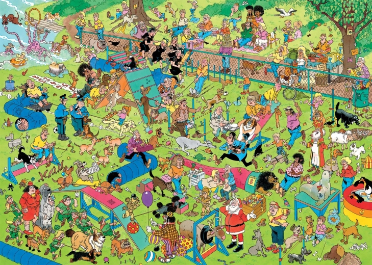 Puzzle Jan van Haasteren Parcul câinilor 1000 de piese
