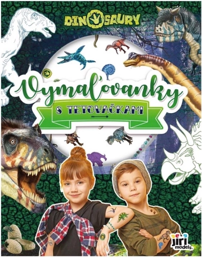 Caiet de colorat cu dinozauri și tatuaje pentru copii - 1 bucată
