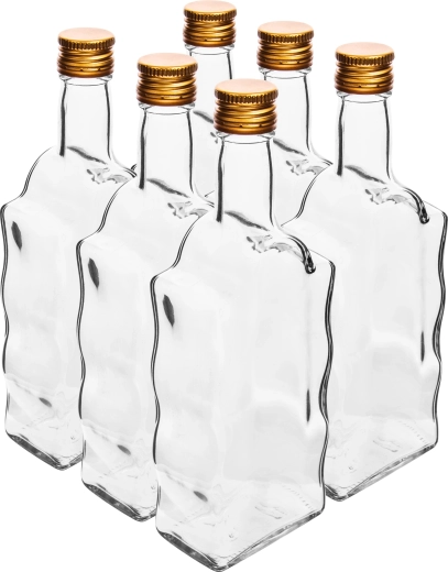 Sticlă din sticlă MONASTER 500 ml cu capac cu filet, set 6 buc