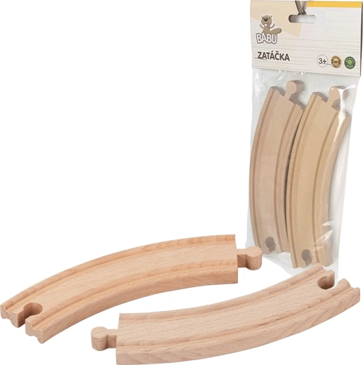 Babu șine din lemn – curbă 17 cm, 2 buc.