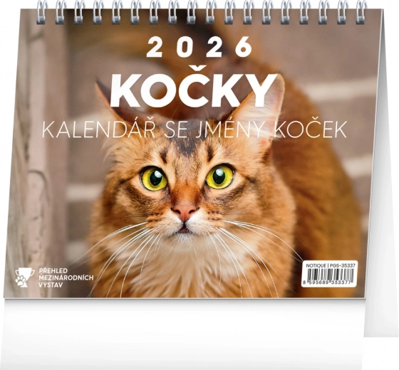 Calendar de birou Pisici 2026 cu nume