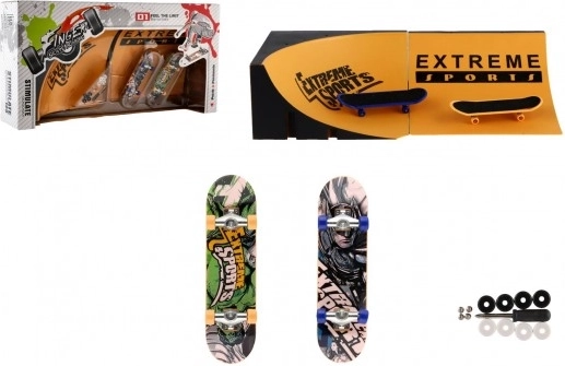 Skateboarduri degetale cu rampă și unelte, 2 buc.