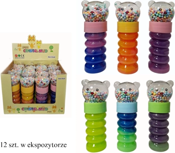 Slime plastic în tub cu motiv de ursuleț
