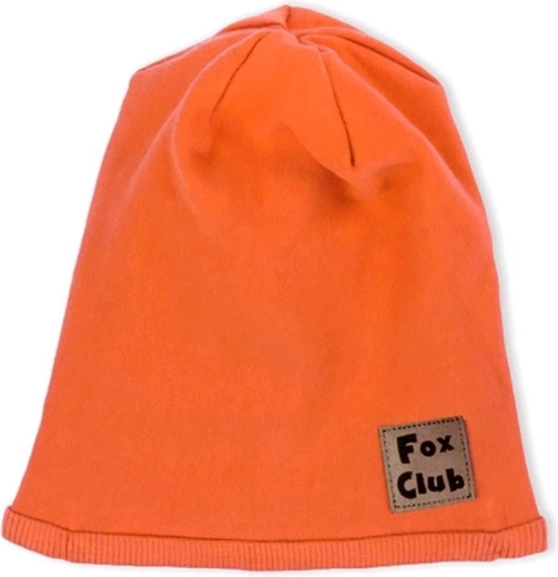 Căciuliță bebeluși din bumbac Nicol Fox Club portocalie