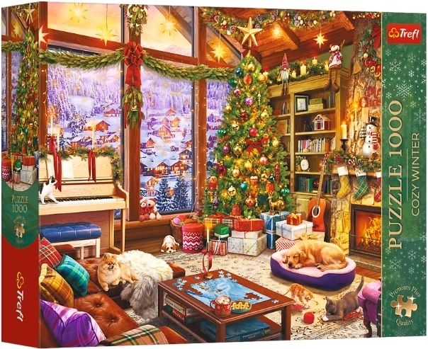 Trefl Puzzle Premium Plus Cozy Winter: Seară de Crăciun, 1000 de piese