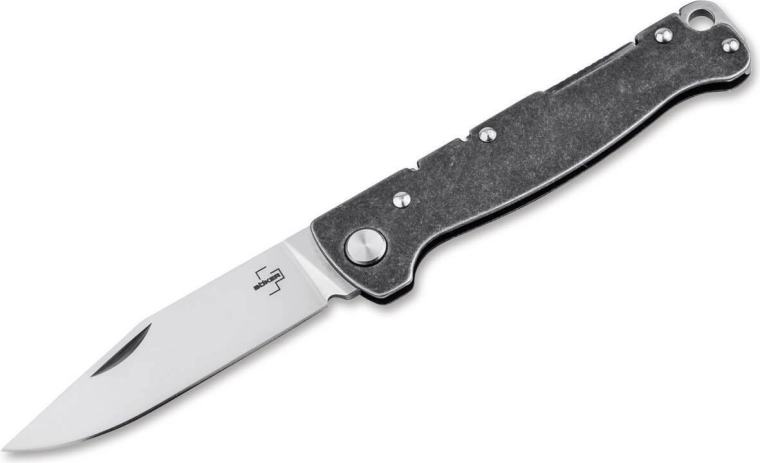 Böker Plus Atlas Clip Point cuțit de buzunar, D2, stonewash, clemă