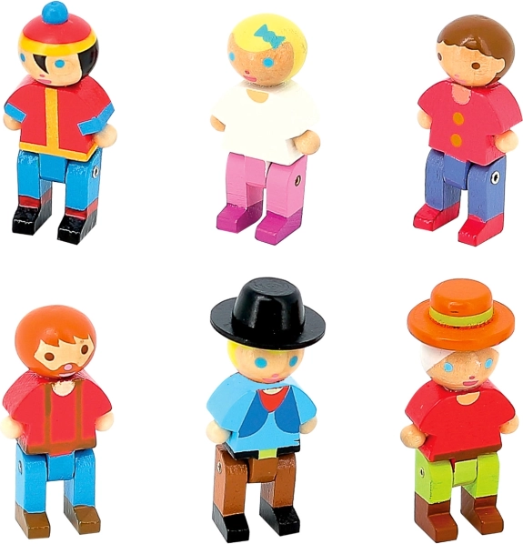 Jeujura figurine din lemn pentru construcții 6 buc