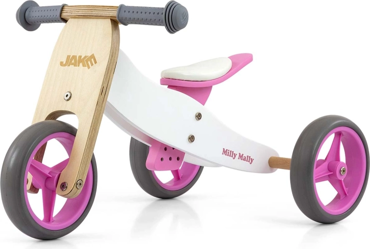 Milly Mally bicicletă de echilibru și tricicletă 2în1 Jake classic pink - 1 bucată
