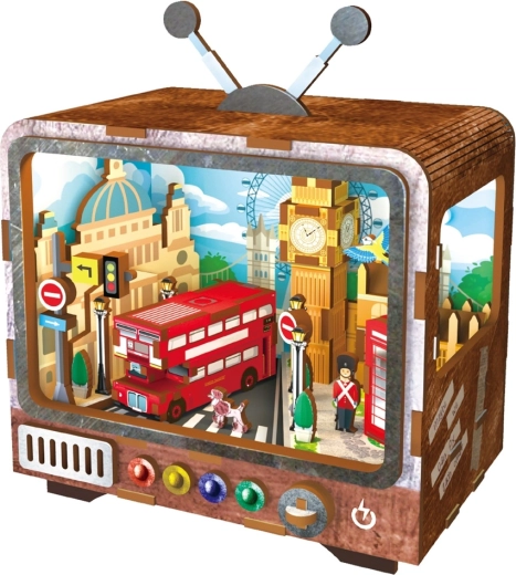 2Kids Toys puzzle 3D din lemn retro TV Londra