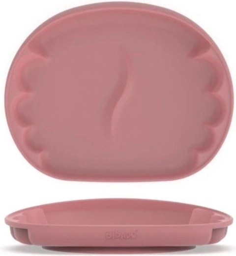Farfurie din silicon BIBADO Learning Curve™ cu ventuză, Blush