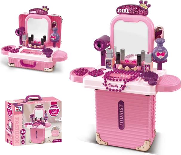 2în1 troler mic și măsuță de toaletă cu oglindă SPARKYS