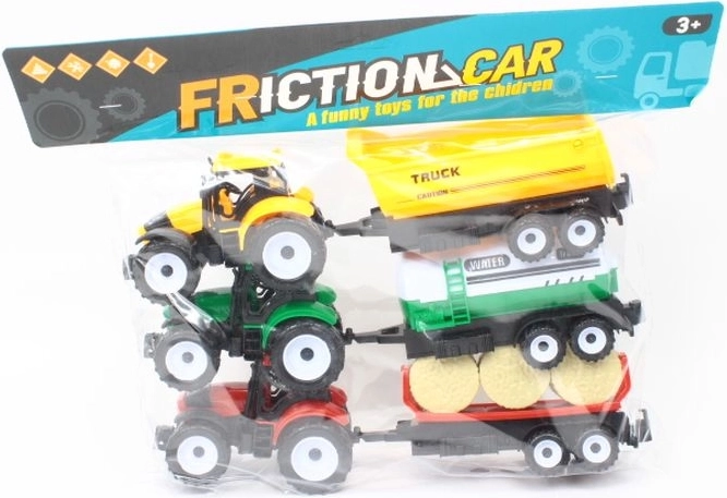 Tractor cu remorcă – set de 3 bucăți în săculeț