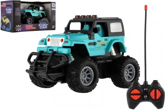 Mașină off-road cu telecomandă 1:43, 27 MHz, cu lumină – Turcoaz
