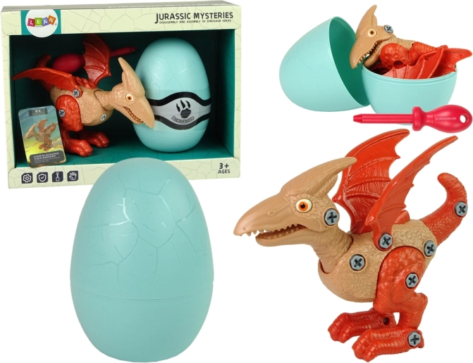 Dinozaur Pterodactil Set ouă DIY Șurubelniță Roșie