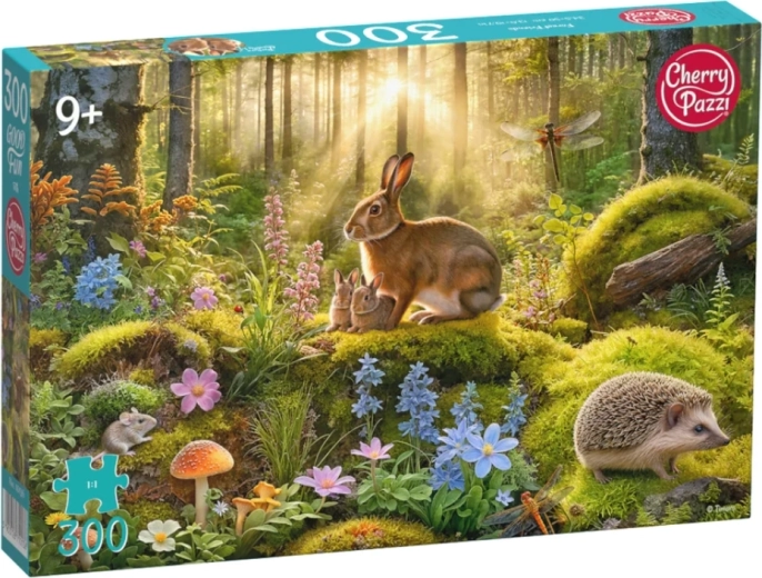 Puzzle Cherry Pazzi Iepurași în pădure, 300 de piese