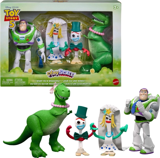 Mattel Disney Toy Story 5 PlayScale set de figurine – nunta lui Forky și Karen Beverly