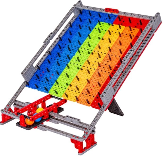 Rampă curcubeu cu obstacole pentru o cursă captivantă a bilelor