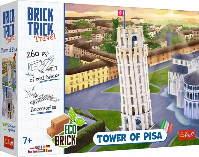 Set de construcție din cărămidă BRICK TRICK Travel – Turnul înclinat din Pisa (260 piese)