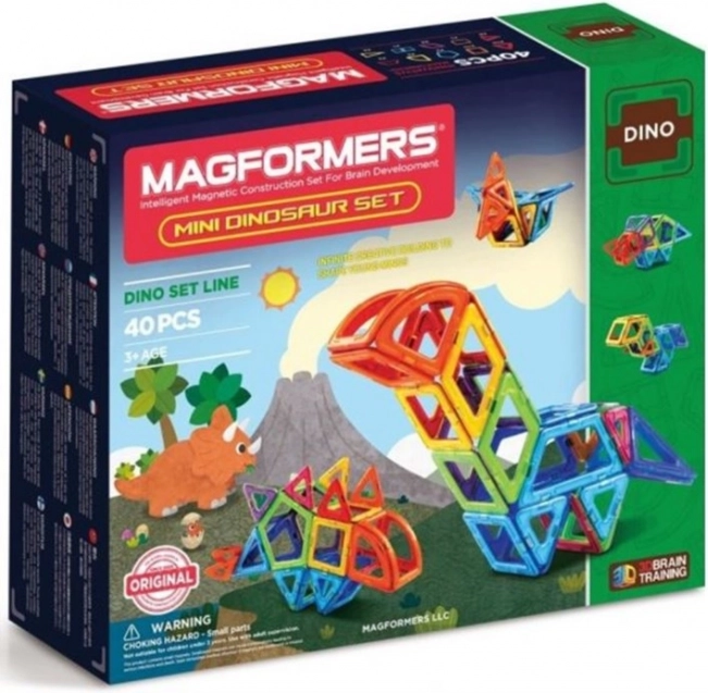 Set de construcție magnetică MAGFORMERS Mini Dinosaur, 40 piese
