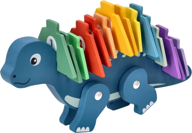 Puzzle din lemn cu dinozaur și numere
