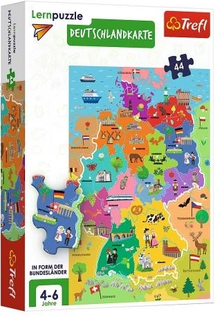 Puzzle educativ – harta Germaniei (versiune în germană) – 44 de piese