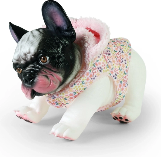 Bulldog francez în hăinuță – figurină din vinil (căţel) 26 cm