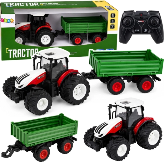 Tractor cu telecomandă cu remorcă basculabilă 1:24, cu lumini și sunete