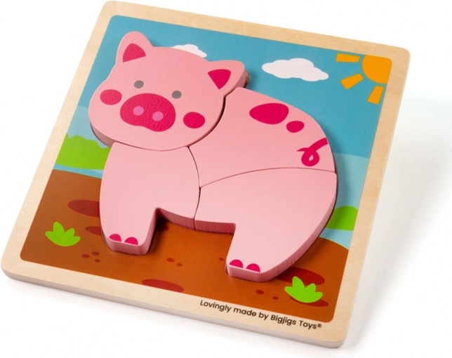 Puzzle Inserație Copii Purceluș