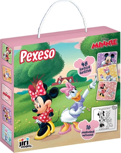 Joc de memorie (Pexeso) în cutiuță cu carte de colorat Minnie