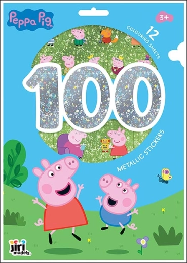 Purcelușa Peppa: set de planșe de colorat cu peste 100 de autocolante metalice