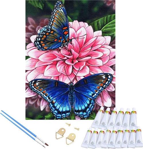 Tablou cu fluturi pregătit pentru agățare