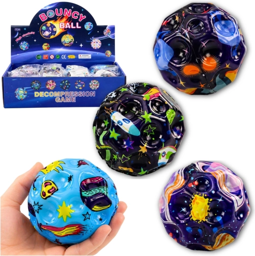 Minge cosmică săltăreață și de strâns, cu adâncituri, 7 cm - 1 bucată