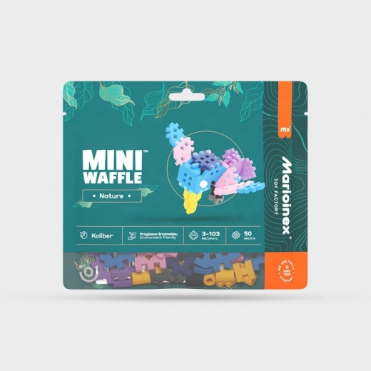 Set de construcție Mini Waffle Nature – colibri, 50 piese
