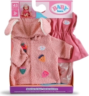 Set BABY born cu hăinuță și rochiță pentru păpuși de 43 cm