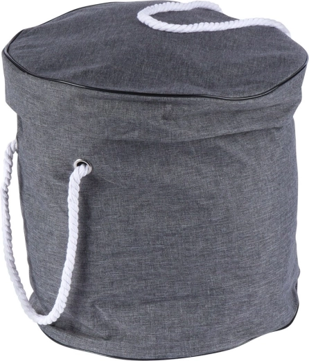 Coș portabil cu capac și mânere din frânghie