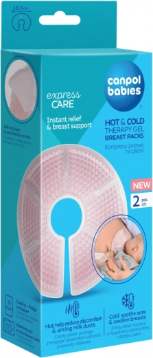 Compresă cu gel pentru sâni hot & cold 2 bucăți Canpol Babies