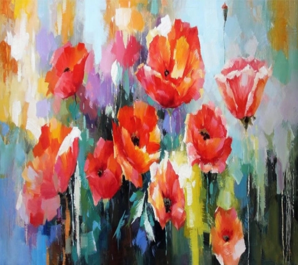 Norimpex pictură cu diamante Maci de lup 30 × 40 cm
