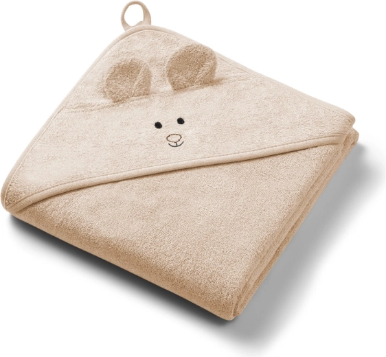 Babyono prosop din bambus cu glugă super soft, bej închis 100 × 100 cm