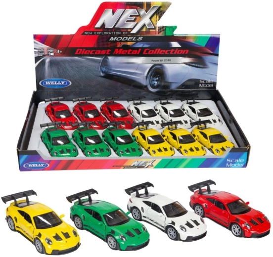 Model metalic de mașină Porsche 911 GT3 RS 2016 cu mecanism pull-back, 12 cm