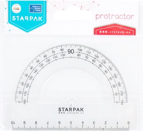 Raportor Starpak cu riglă de 10 cm